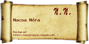 Nacsa Nóra névjegykártya