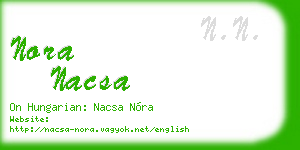 nora nacsa business card