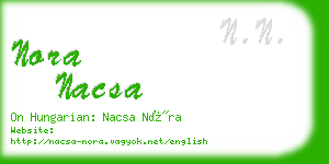 nora nacsa business card